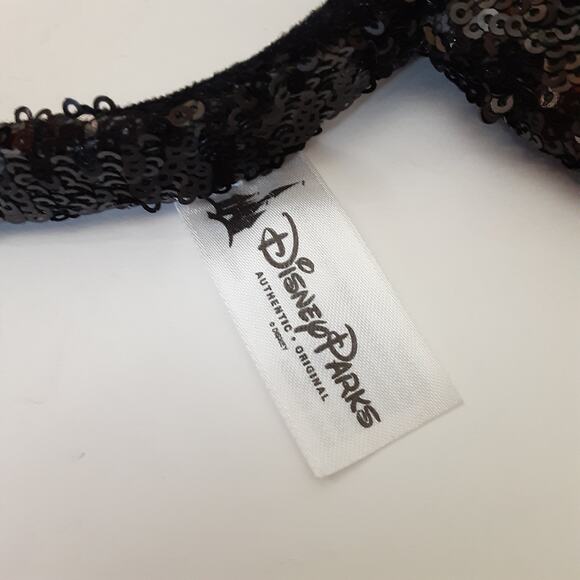 Disney Parks Classic Minnie Mouse Ear Headband Black Red Sequined Disney Trip - Picture 4 of 4
